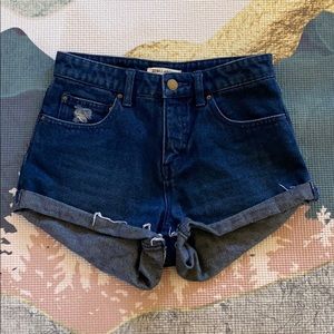 Billabong high rise dark denim shorts